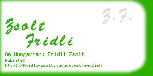 zsolt fridli business card